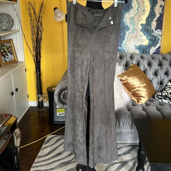 Jealous Tomato Gray Faux Suede Bell Bottoms - Picture 2 of 11